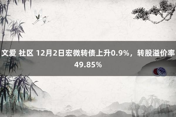 文爱 社区 12月2日宏微转债上升0.9%，转股溢价率49.85%