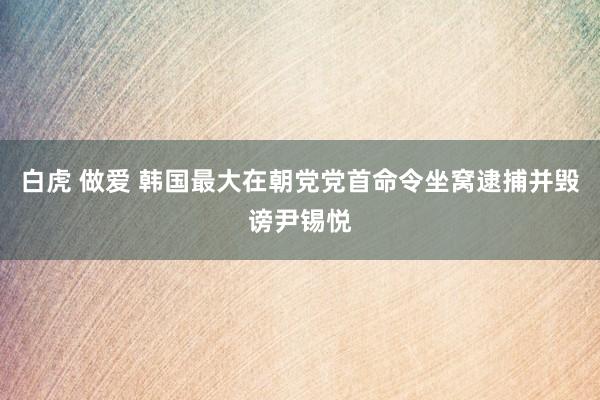 白虎 做爱 韩国最大在朝党党首命令坐窝逮捕并毁谤尹锡悦