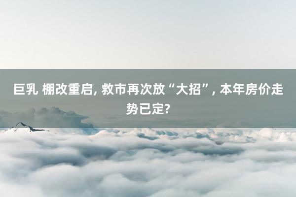 巨乳 棚改重启， 救市再次放“大招”， 本年房价走势已定?
